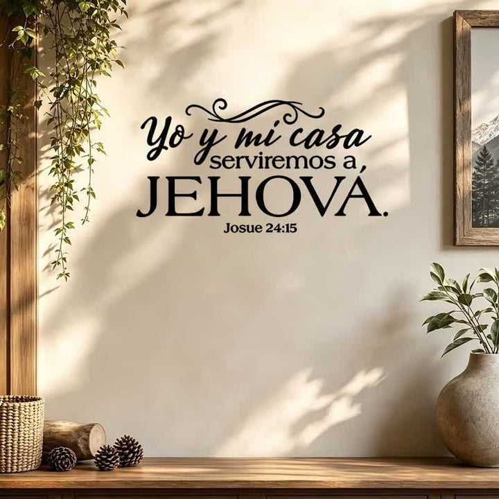 Christianartworkshop Cursive Sacred Household Vow Wall Sticker: Sign of Timeless Heavenly Shelter - image 1