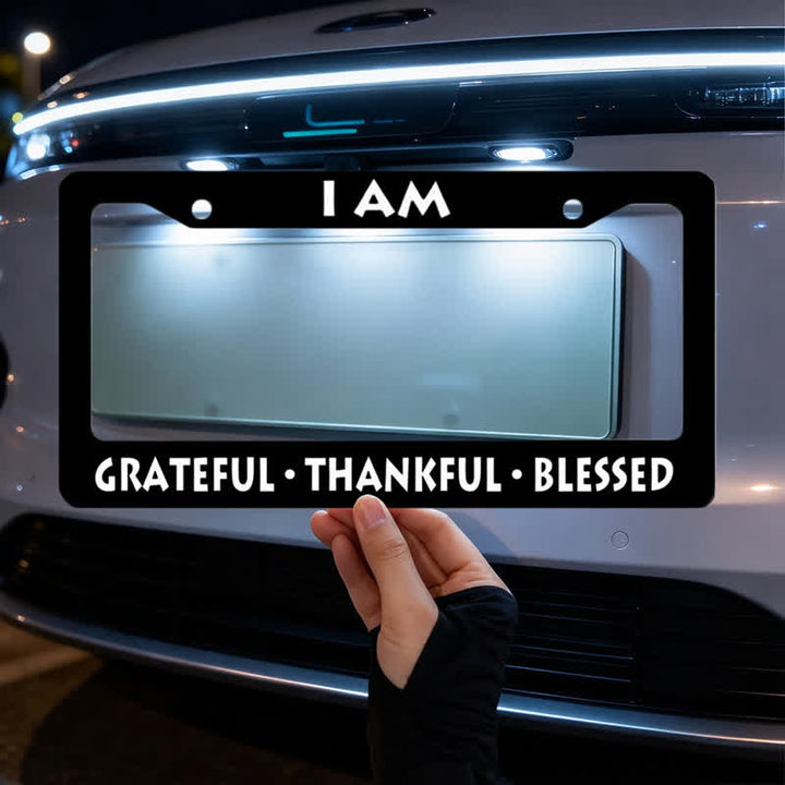Christianartworkshop I Am Blessed Inscribed Metal Car Frame: Token of Abiding Heavenly Favor - image 2