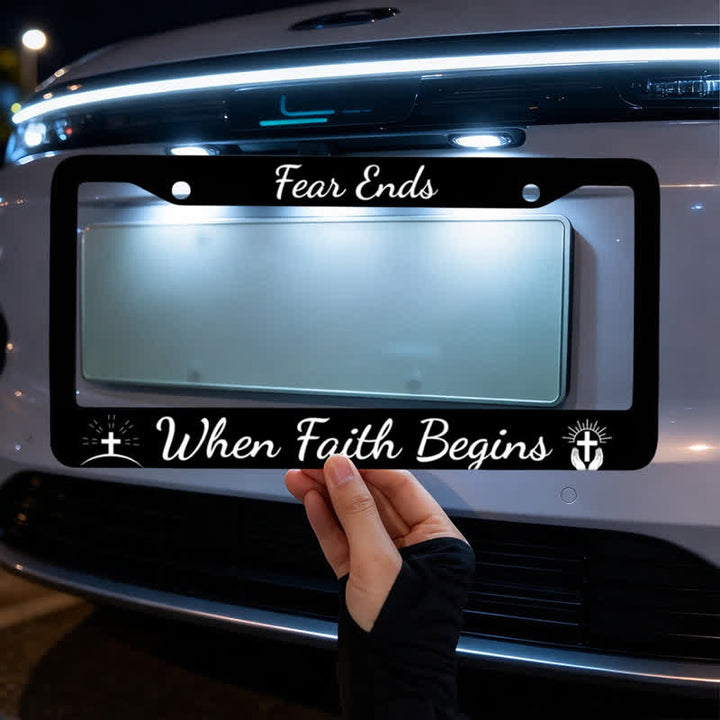 Christianartworkshop Sacred Cross Faith Metal Car Frame: Beacon of Steadfast Heavenly Strength - image 6