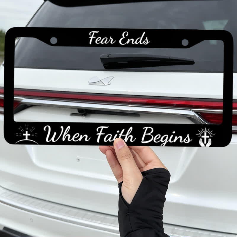 Christianartworkshop Sacred Cross Faith Metal Car Frame: Beacon of Steadfast Heavenly Strength - image 5