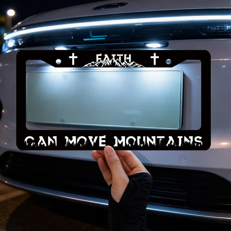 Christianartworkshop Mountain Silhouette Faith Inscription Car Frame: Reminder of Tender Heavenly Care - image 5