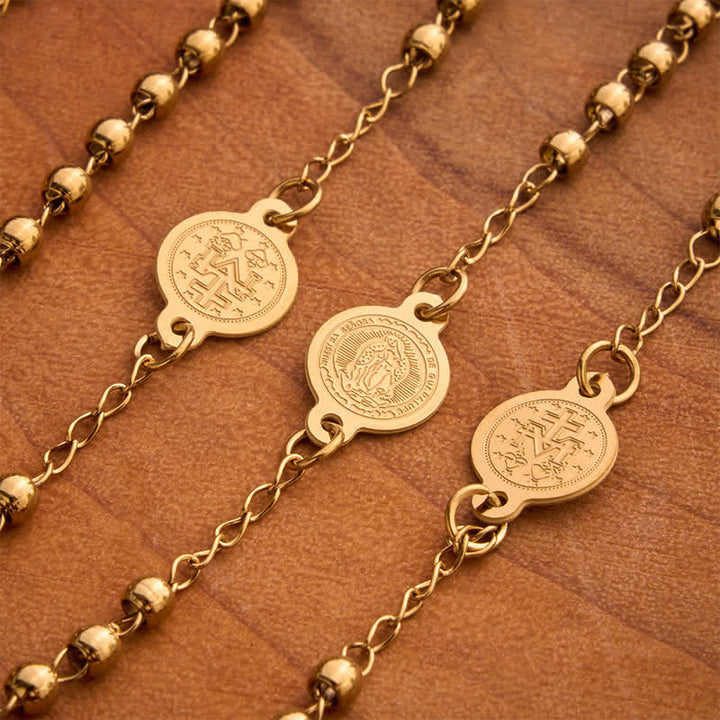 Christianartworkshop Our Lady Medal & Cross Ball Chain Rosary: Token of Gentle Divine Comfort - image 5