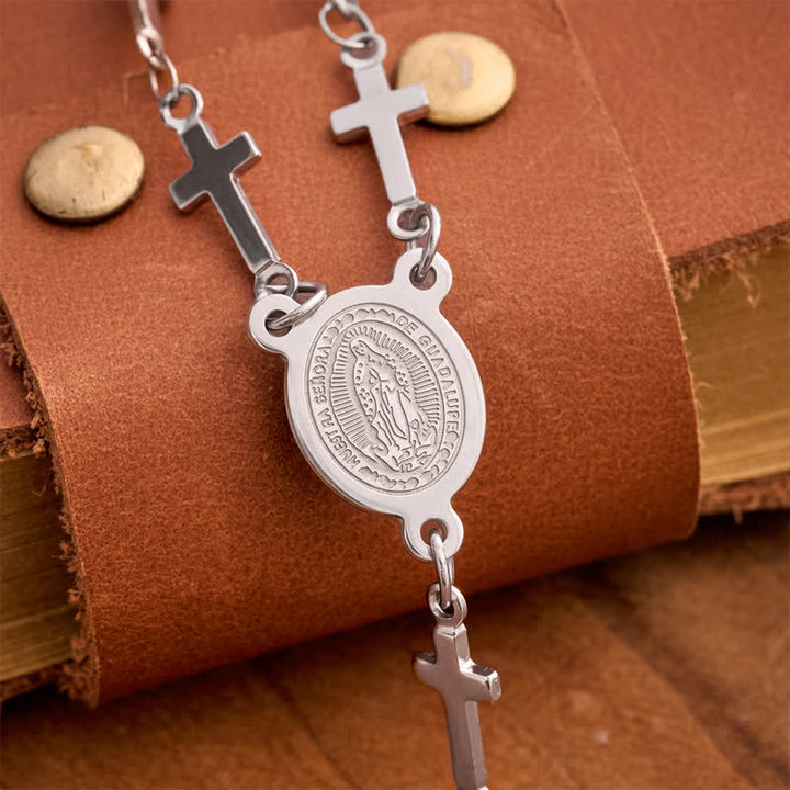 Christianartworkshop Our Lady Medal Cross Link Rosary: Token of Gentle Divine Comfort - image 9