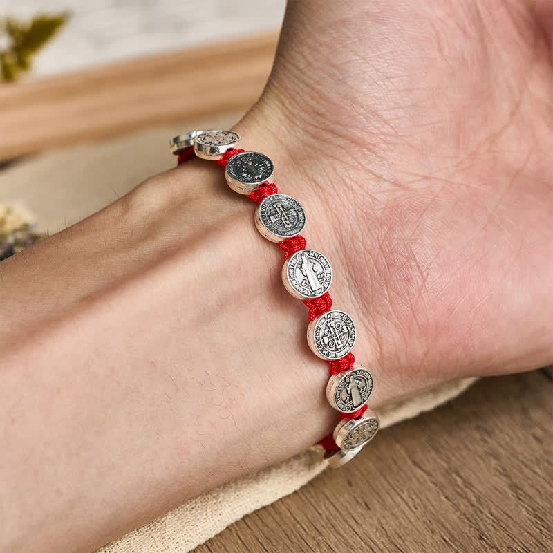 Christianartworkshop St Benedict Medal Braided Devotional Bracelet: Token of Gentle Divine Comfort - image 2