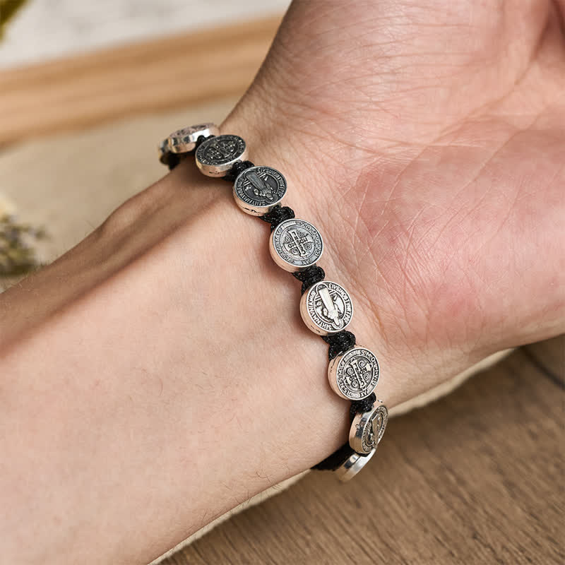Christianartworkshop St Benedict Medal Braided Devotional Bracelet: Token of Gentle Divine Comfort - image 5
