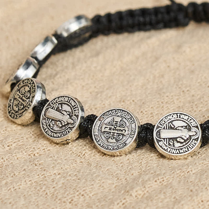 Christianartworkshop St Benedict Medal Braided Devotional Bracelet: Token of Gentle Divine Comfort - image 6