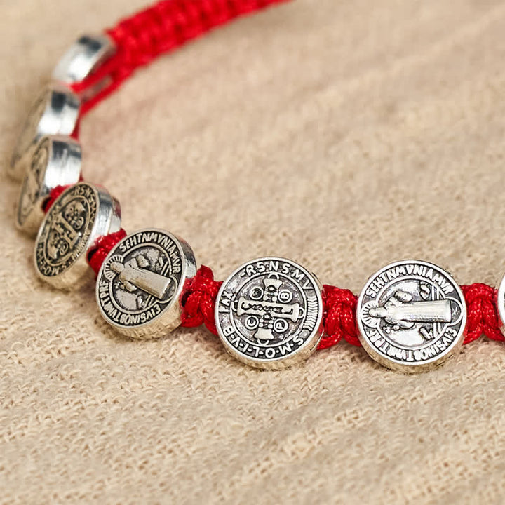 Christianartworkshop St Benedict Medal Braided Devotional Bracelet: Token of Gentle Divine Comfort - image 3