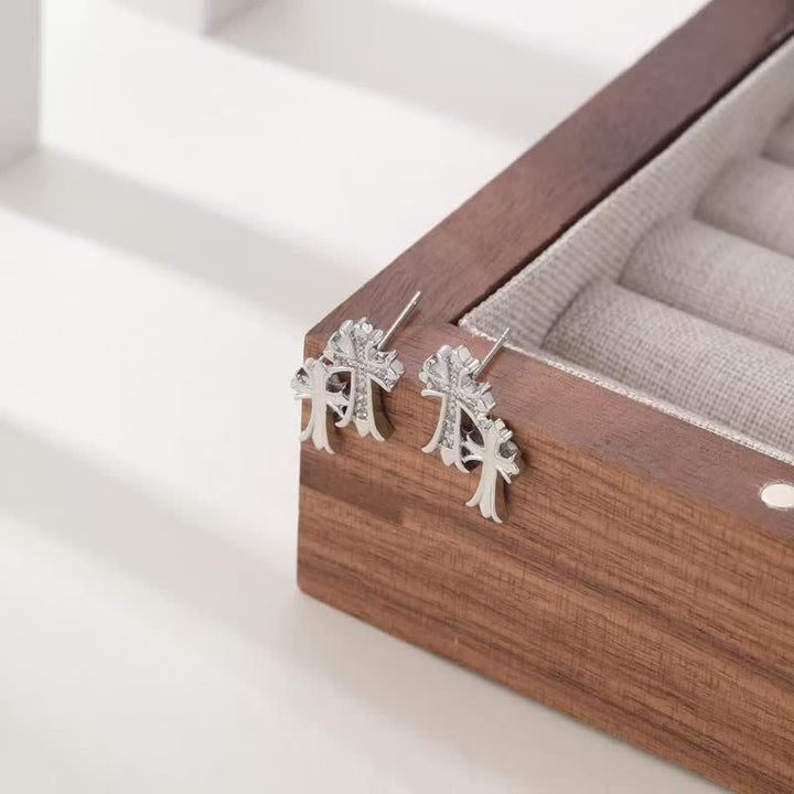 FREE Today: Polished Copper Double Cross Stud Earrings: Icon of Warm Heavenly Blessing - image 3