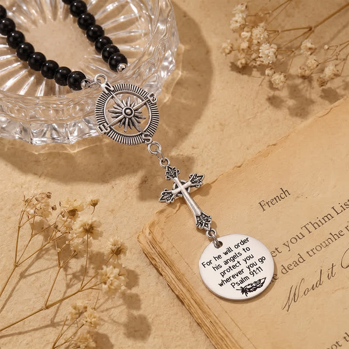 Christianartworkshop Engraved Scripture Cross Car Pendant: Token of Gentle Divine Travel Protection - image 8