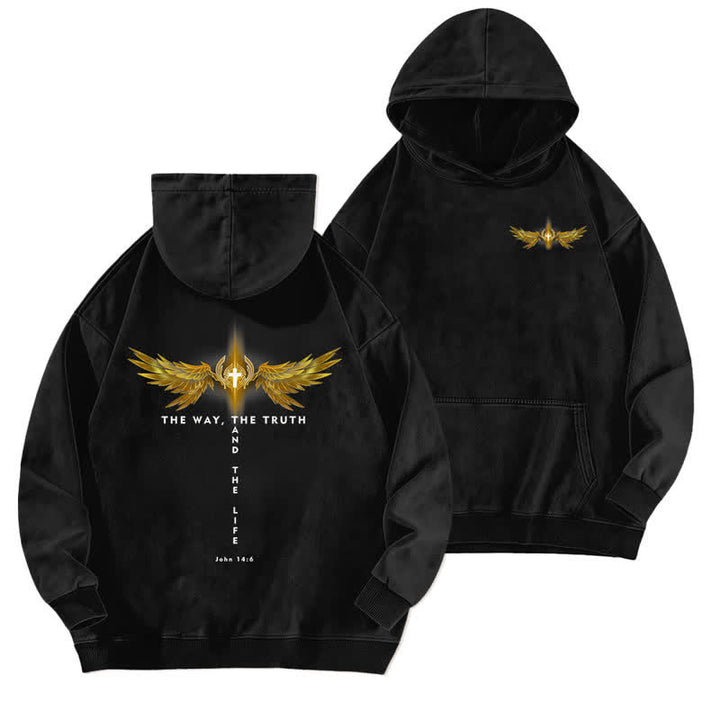 Christianartworkshop The Way The Truth And The Life Washed Hoodie - Black - 5XL - image 0