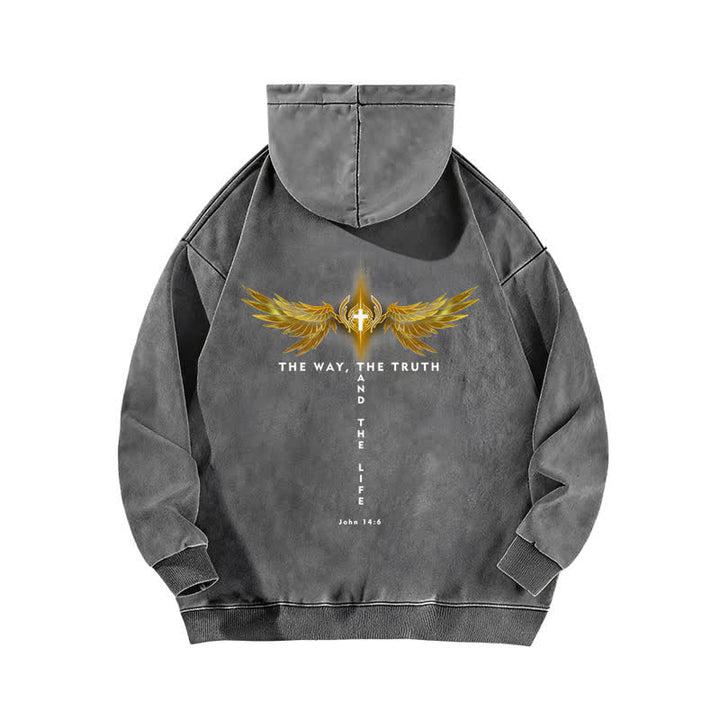 Christianartworkshop The Way The Truth And The Life Washed Hoodie - image 7