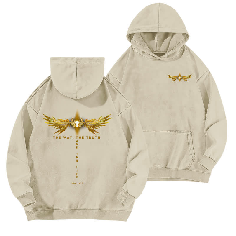 Christianartworkshop The Way The Truth And The Life Washed Hoodie - Apricot - 5XL - image 3