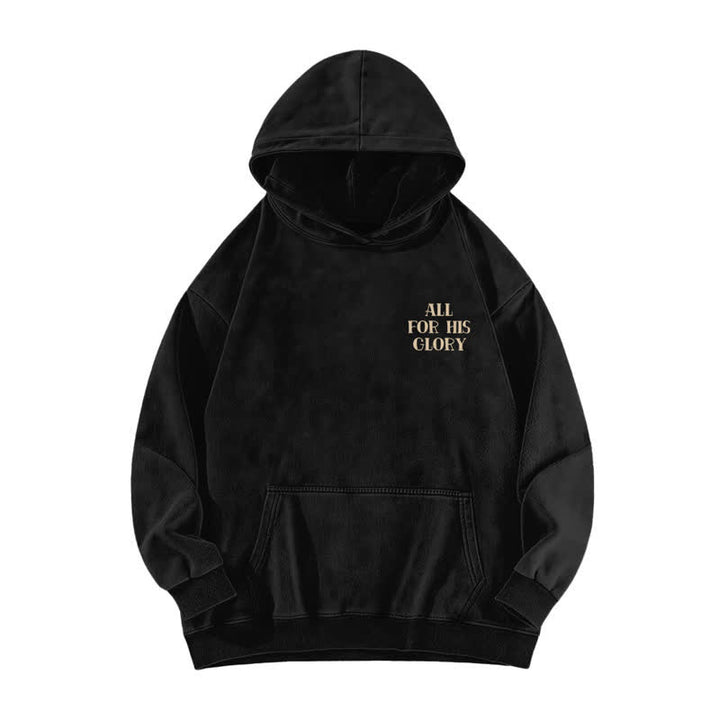 Christianartworkshop All For His Glory Verse Print Beige Washed Hoodie - image 5