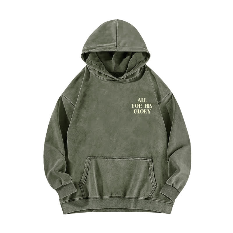 Christianartworkshop All For His Glory Verse Print Beige Washed Hoodie - image 11
