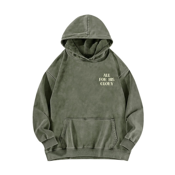 Christianartworkshop All For His Glory Verse Print Beige Washed Hoodie - image 11