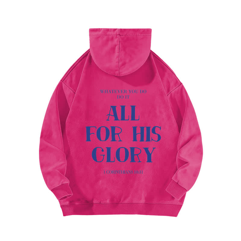 Christianartworkshop All For His Glory Verse Print Beige Washed Hoodie - image 16