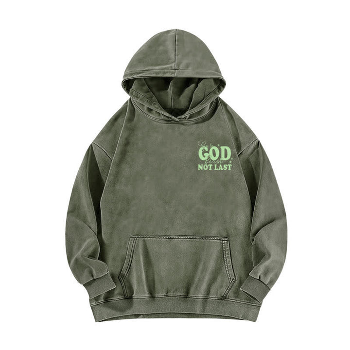 Christianartworkshop Go To God First Not Last Beige Washed Hoodie - image 14
