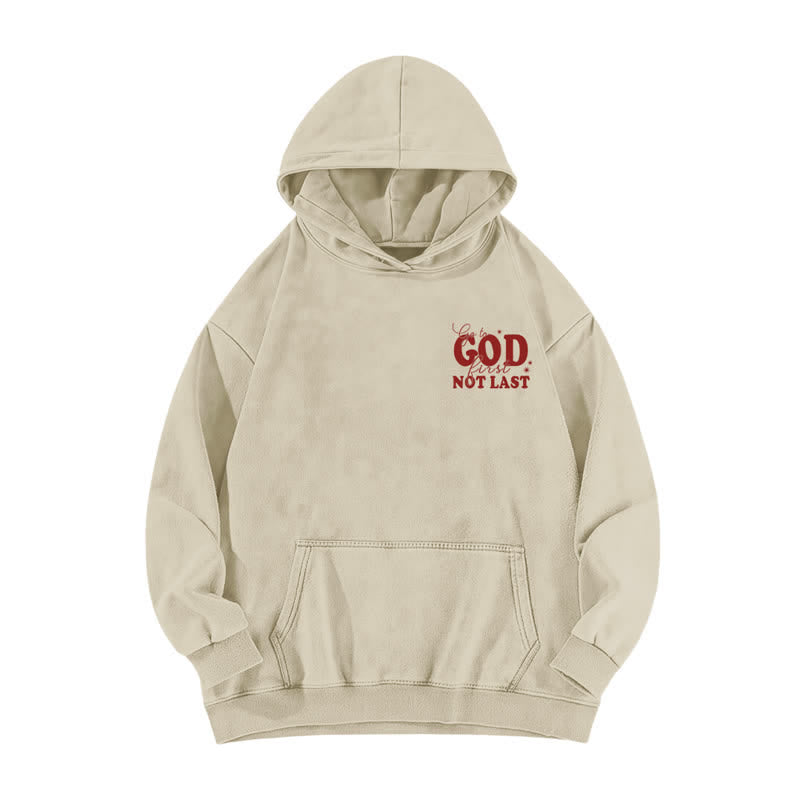 Christianartworkshop Go To God First Not Last Beige Washed Hoodie - image 2