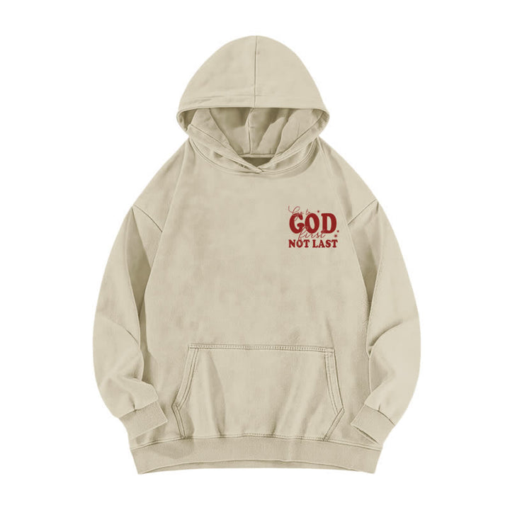 Christianartworkshop Go To God First Not Last Beige Washed Hoodie - image 2