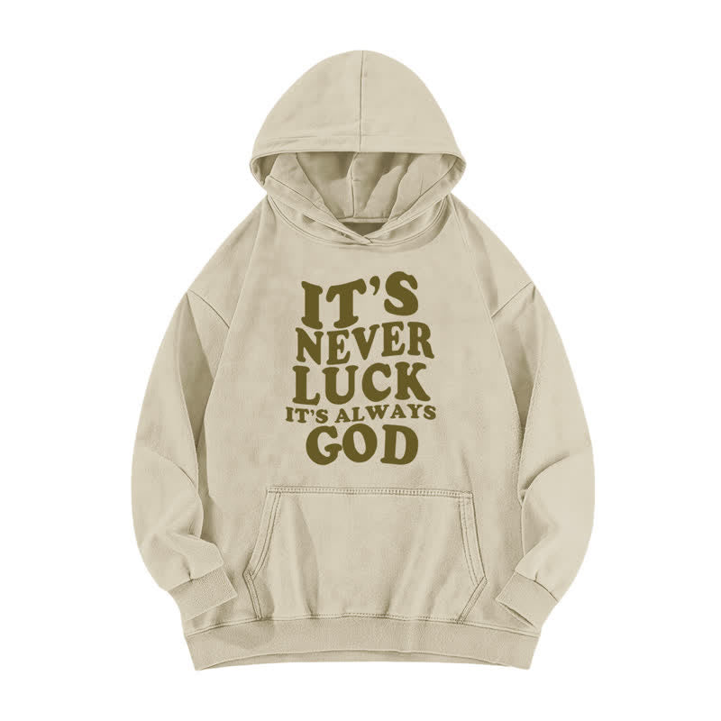 Christianartworkshop It's Never Luck It's Always God Washed Hoodie - Apricot - 5XL - image 0