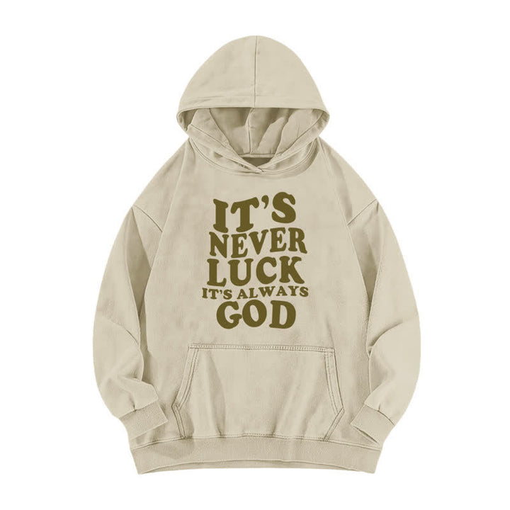 Christianartworkshop It's Never Luck It's Always God Washed Hoodie - Apricot - 5XL - image 0