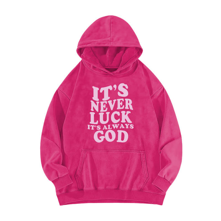 Christianartworkshop It's Never Luck It's Always God Washed Hoodie - Rose - 5XL - image 5