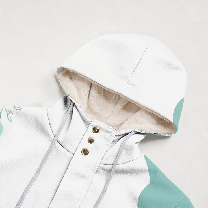 Christianartworkshop Floral Cross Hooded Sherpa Lined Women's Fleece Coat - image 2