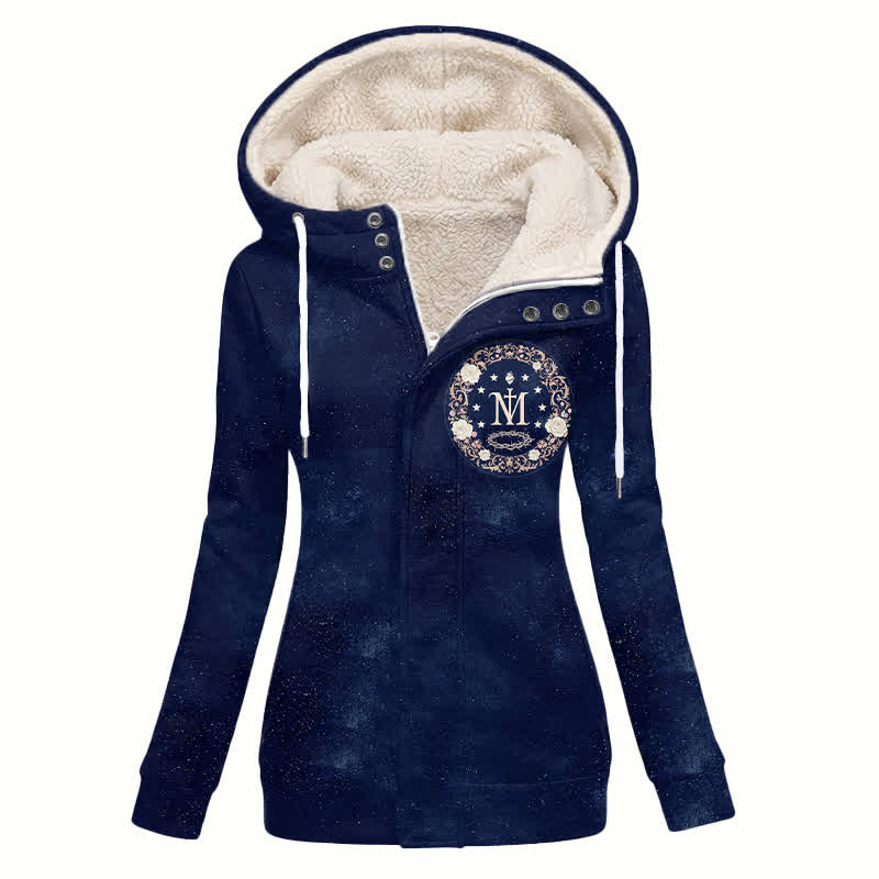 Christianartworkshop Navy Cozy Hooded Pullover Women's Fleece Coat - US16,UK/AU20,EU48(4XL) - image 0