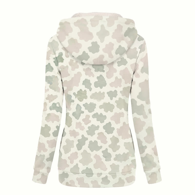 Christianartworkshop Neutral Camo Cross Charm Hooded Women's Fleece Coat - image 1