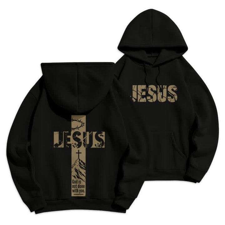 Christianartworkshop Jesus Graffiti God Is Not Done With You Hoodie - Black - 2XL - image 9