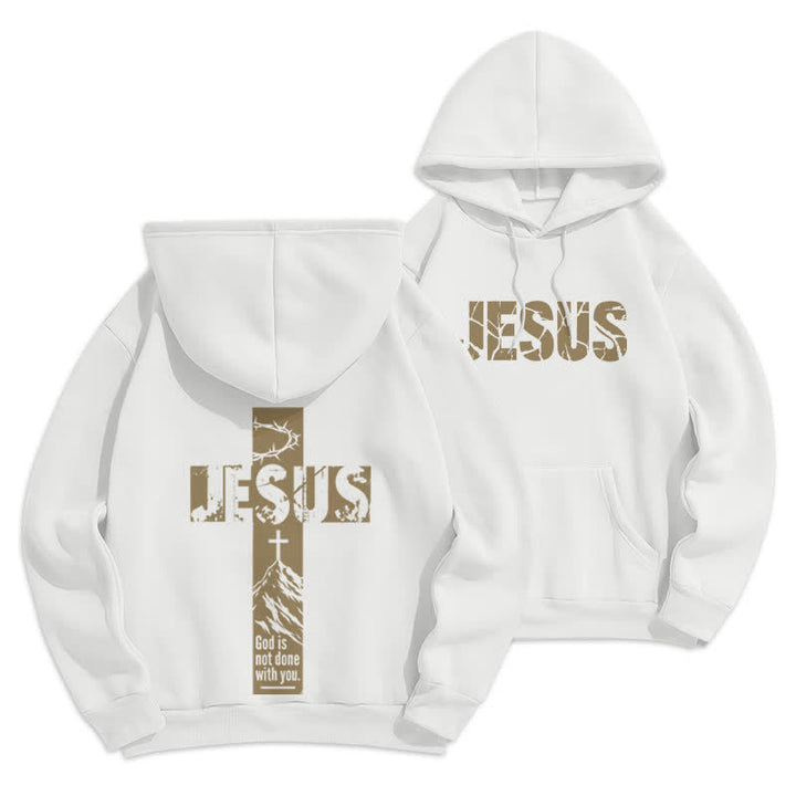 Christianartworkshop Jesus Graffiti God Is Not Done With You Hoodie - White - 2XL - image 6
