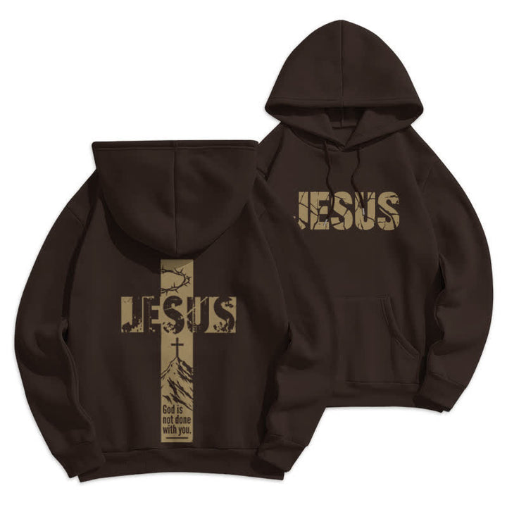 Christianartworkshop Jesus Graffiti God Is Not Done With You Hoodie - Brown - 2XL - image 15
