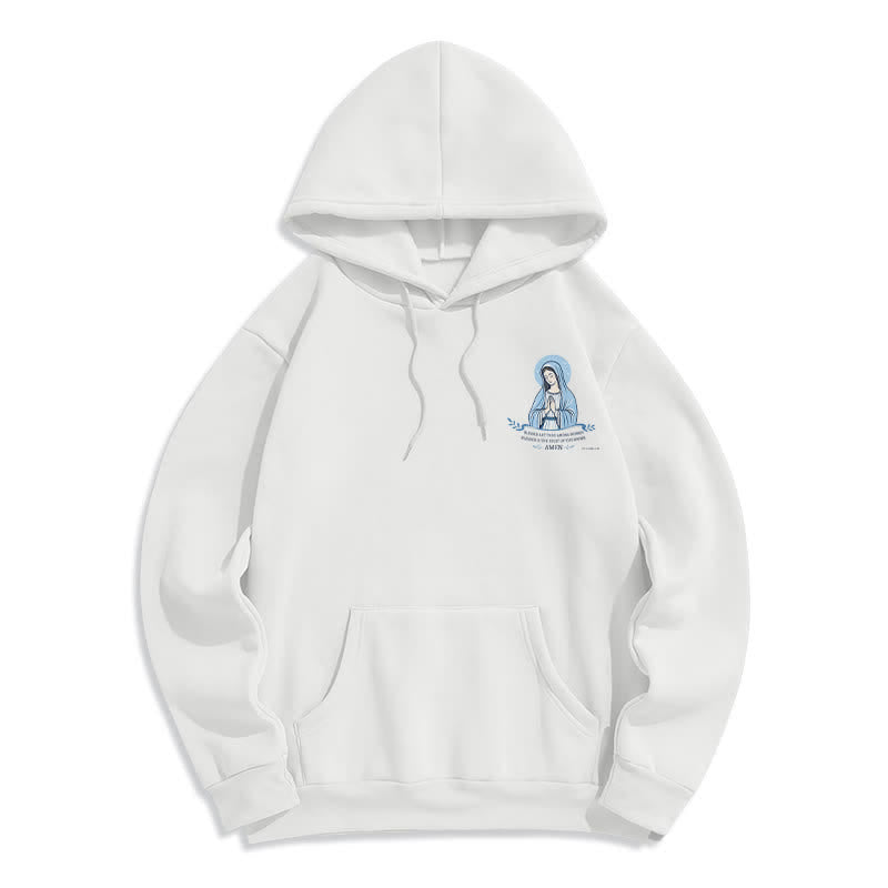 Christianartworkshop Mary Full Of Grace White Streetwear Fleece Lined Hoodie - image 2