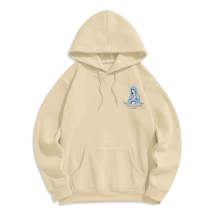 Christianartworkshop Mary Full Of Grace White Streetwear Fleece Lined Hoodie - image 20