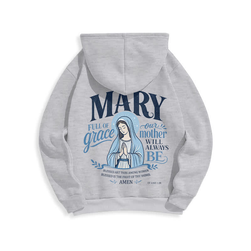 Christianartworkshop Mary Full Of Grace White Streetwear Fleece Lined Hoodie - image 14