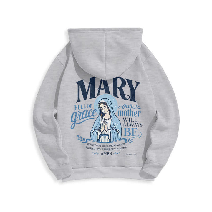 Christianartworkshop Mary Full Of Grace White Streetwear Fleece Lined Hoodie - image 14