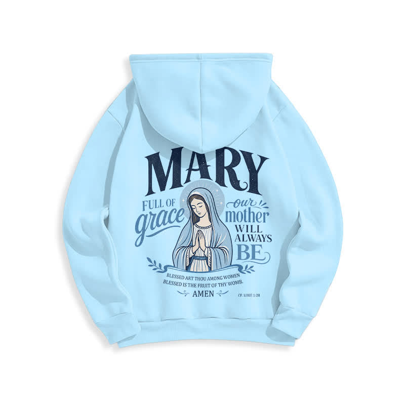 Christianartworkshop Mary Full Of Grace White Streetwear Fleece Lined Hoodie - image 22