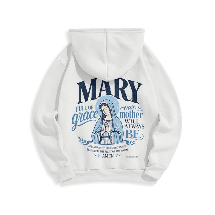 Christianartworkshop Mary Full Of Grace White Streetwear Fleece Lined Hoodie - image 1