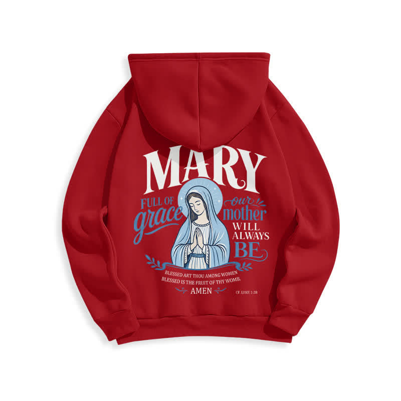 Christianartworkshop Mary Full Of Grace White Streetwear Fleece Lined Hoodie - image 16