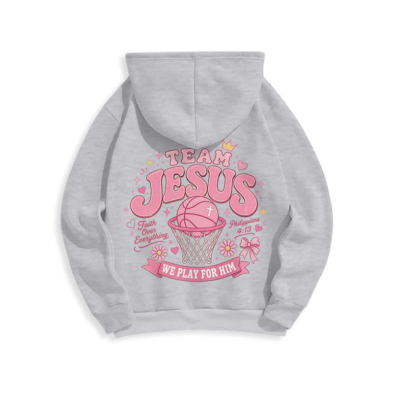 Christianartworkshop Team Jesus Basketball Streetwear Fleece Lined Dark Green Hoodie - image 22