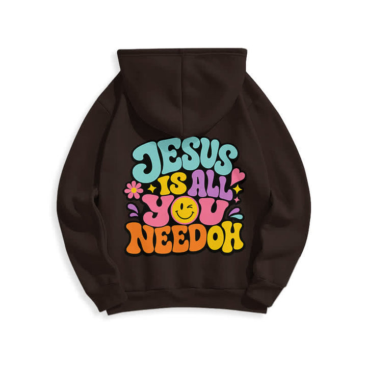 Christianartworkshop Jesus Is All You Need Graffiti Fleece Lined Hoodie - Black - 2XL - image 10