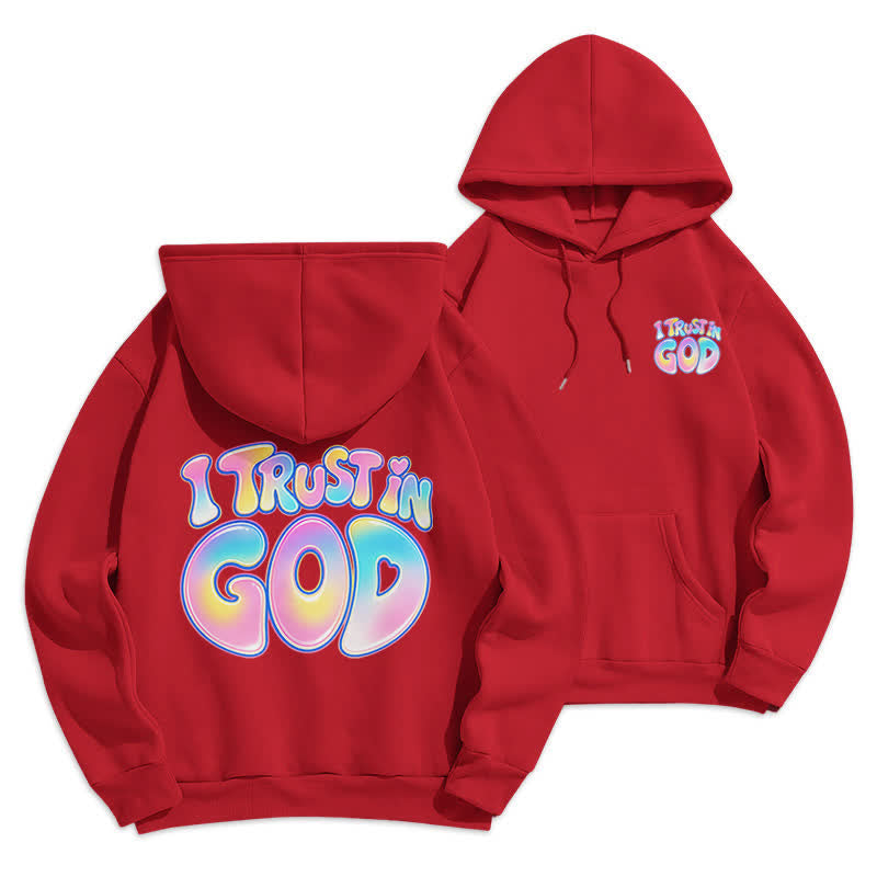 Christianartworkshop Trust In God Pastel Graffiti Oversized White Hoodie - Red - 2XL - image 9