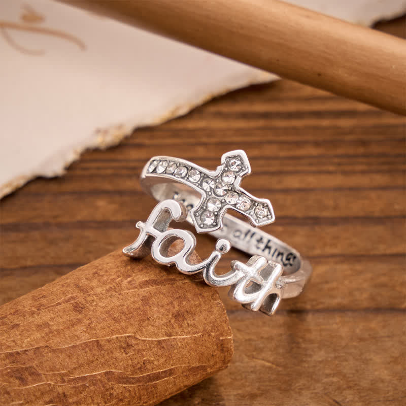 FREE Today: I Can Do All Things Engraved Faith Cross Ring: Token of Gentle Divine Strength - Cross(Suitable for US Sizes 6-9) - image 0