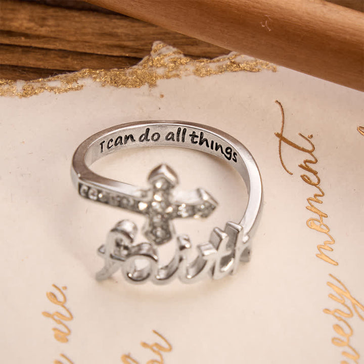 FREE Today: I Can Do All Things Engraved Faith Cross Ring: Token of Gentle Divine Strength - image 3
