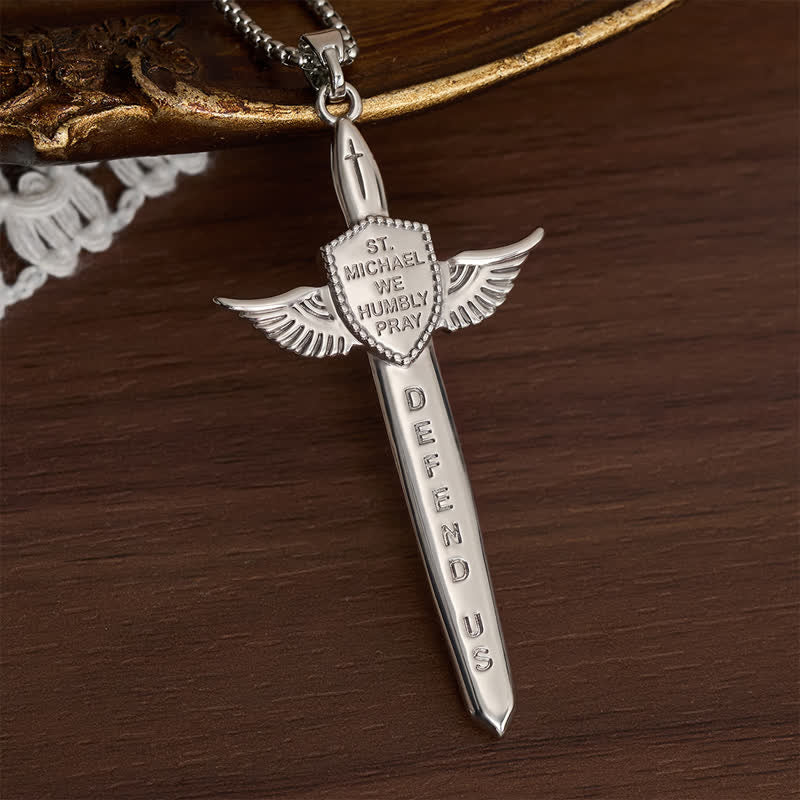 FREE Today: Uplifting Double-Face St. Michael Wing Sword Cross Necklace - image 10