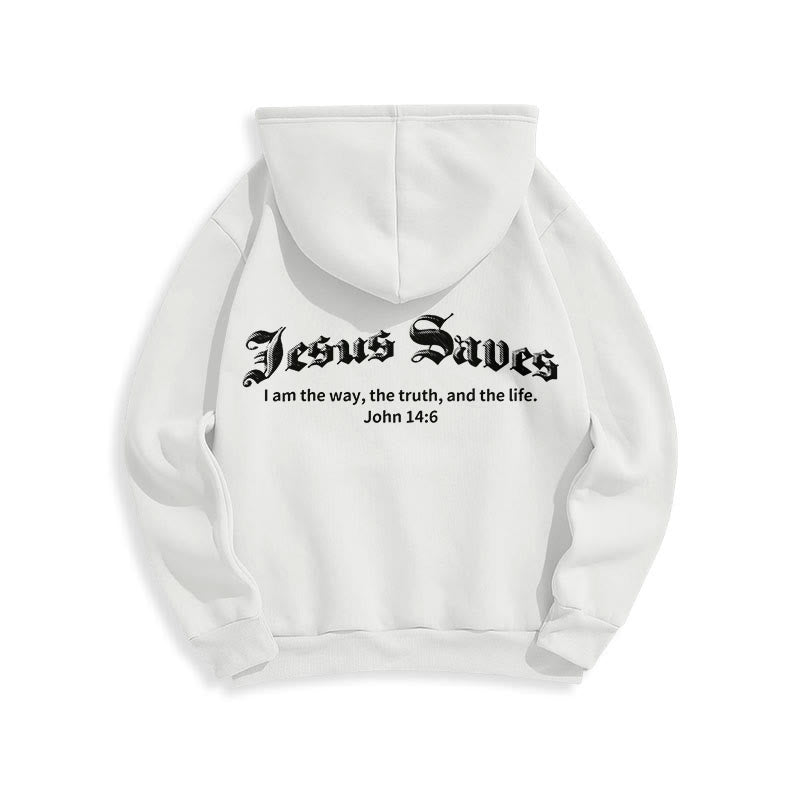 Christianartworkshop Jesus Saves John 14:6 Faith Fleece Lined Polyester Hoodie - image 4