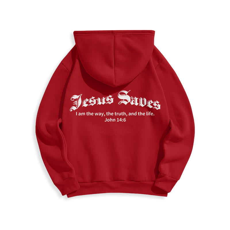 Christianartworkshop Jesus Saves John 14:6 Faith Fleece Lined Polyester Hoodie - image 16
