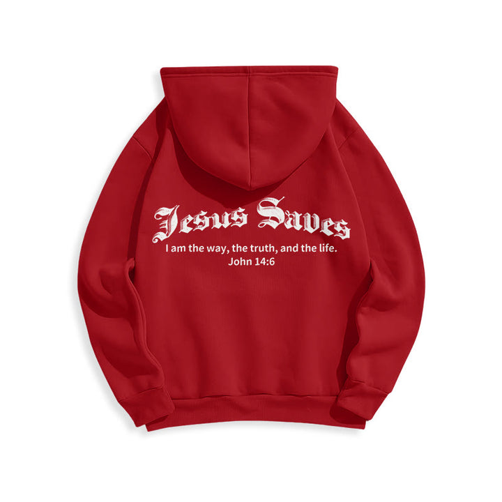 Christianartworkshop Jesus Saves John 14:6 Faith Fleece Lined Polyester Hoodie - image 16