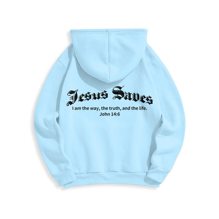 Christianartworkshop Jesus Saves John 14:6 Faith Fleece Lined Polyester Hoodie - image 13