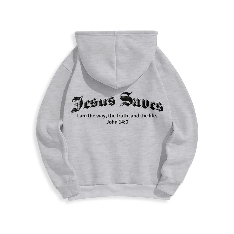 Christianartworkshop Jesus Saves John 14:6 Faith Fleece Lined Polyester Hoodie - image 1